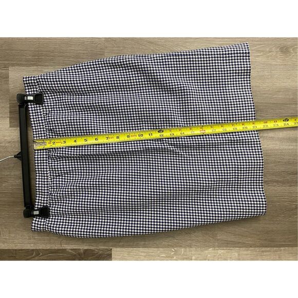 Celine Paris Blue White Houndstooth Straight Pencil Skirt, Size 40 / US Medium * - Picture 7 of 14